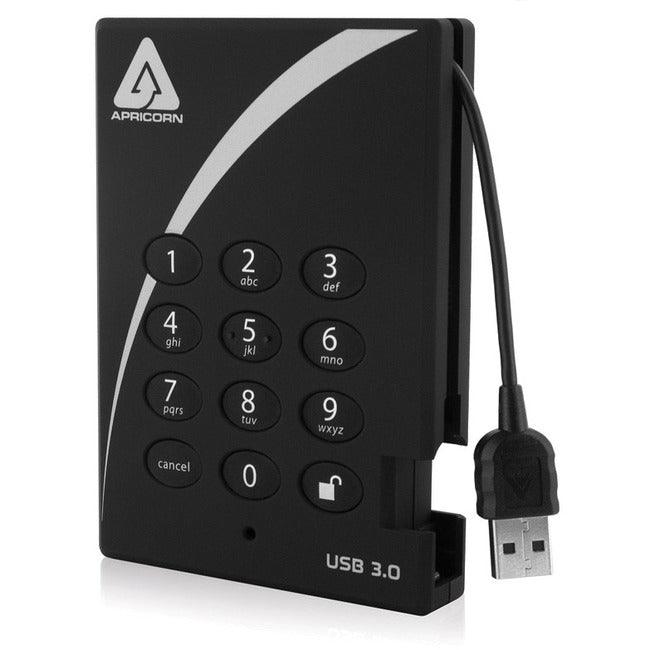 Disque dur portable Apricorn Aegis Padlock 2 To - Externe