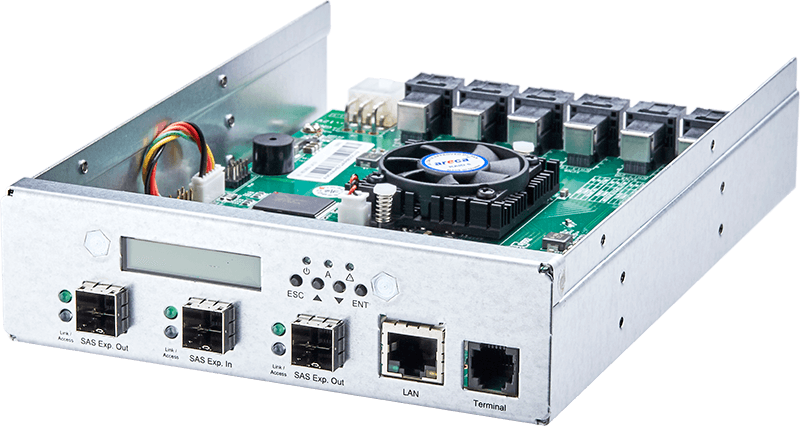 Areca Tech 24-port Sas 3.0 12g Expander With Lcd Front Panel And 5 1/4in Metal Case, Cable
