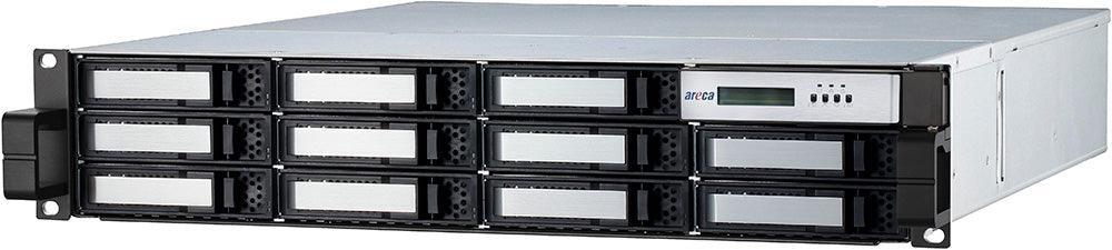 Areca Tech Dual Thunderbolt 3.0 Ports Host Interface 12-bay Raid Rackmount Subsystem, 3.5,