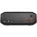 G-DRIVE PROJECT external desktop drive back view showing power button, 19v DC port, LED button and 2 USB-C alimentation ports