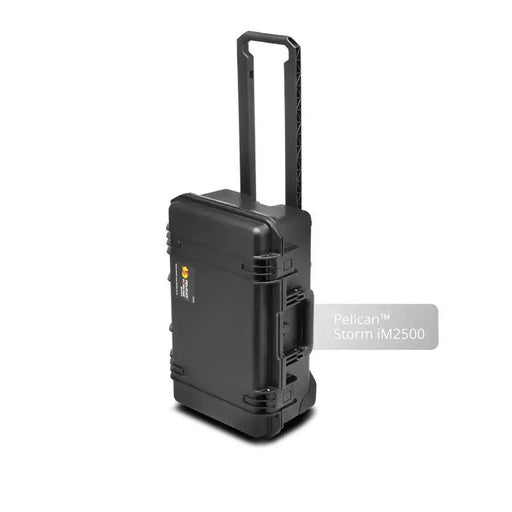 Pelican Storm iM2500 case closed with the handle up for G-RAID Shuttle 8