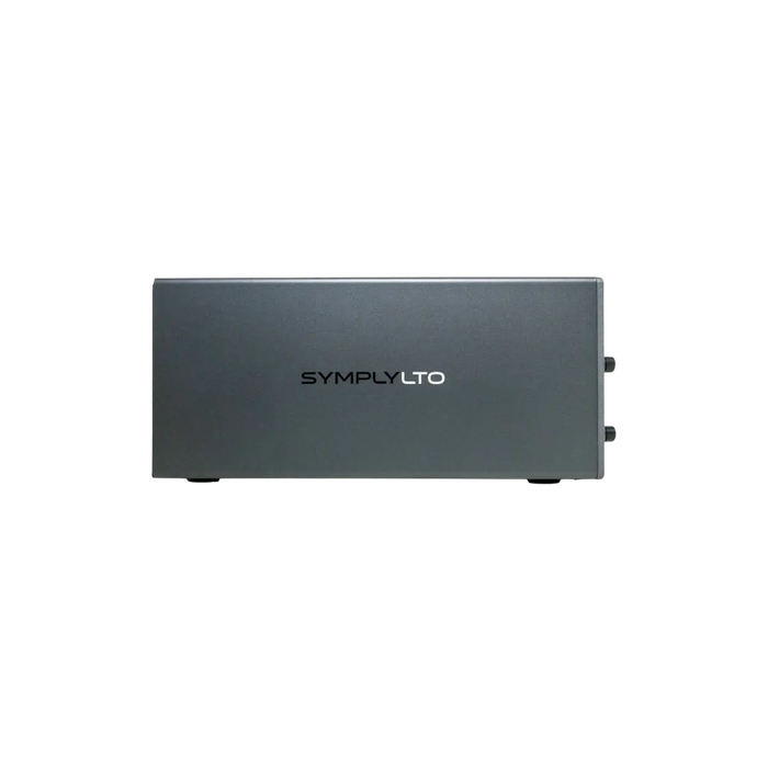 SymplyDIT XTH Thunderbolt LTO tape drive viewed from the side