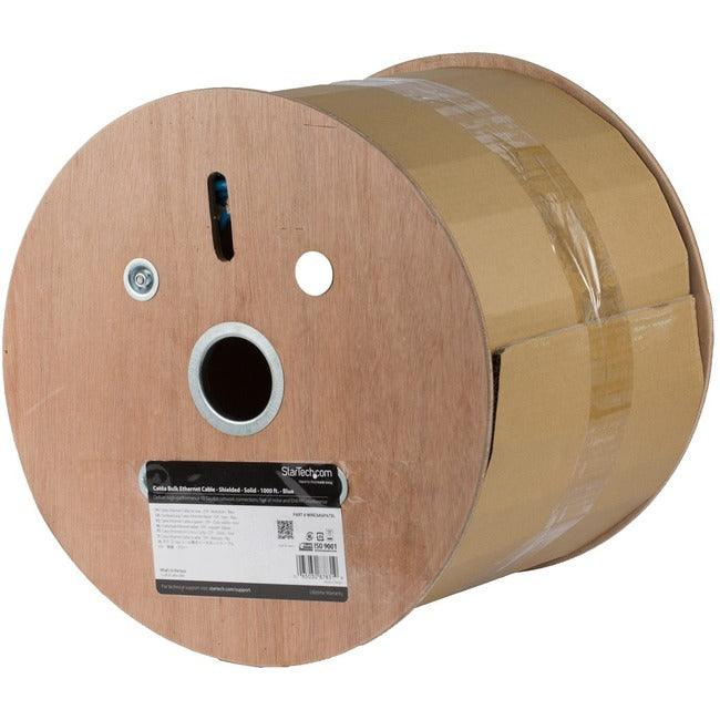 StarTech.com 1000ft Blue Bulk Cat6a Cable - Solid - CMR-Rated - Cat6a Ethernet Cable - 1000 ft Cat6a Patch Cable - Cat6a Network Cable