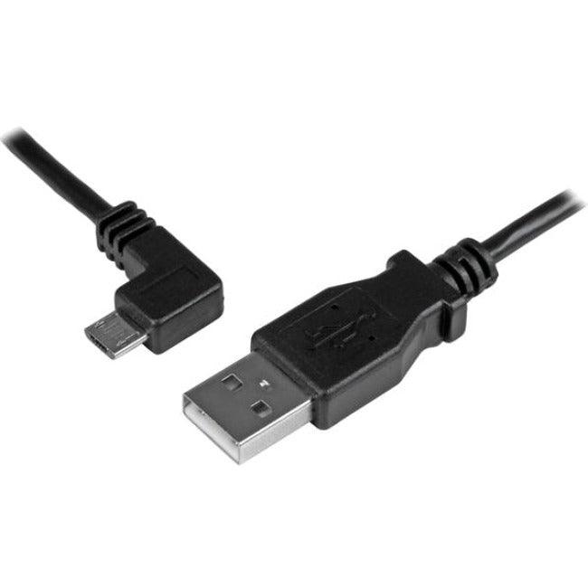 StarTech.com 1m 3 ft Left Angle Micro-USB Charge-and-Sync Cable M/M - USB 2.0 A to Micro-USB - 30/24 AWG