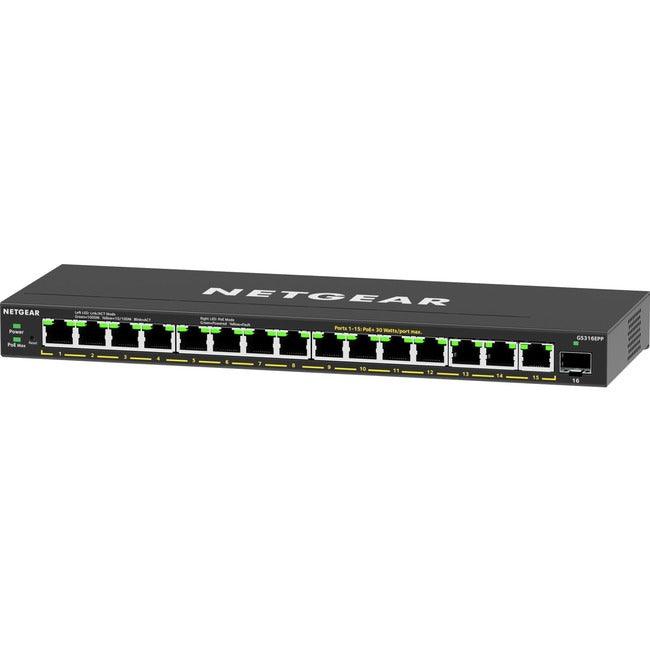Netgear 16-Port High-Power PoE+ Gigabit Ethernet Plus Switch (231W) with 1 SFP Port